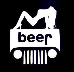 Funny Beer Logo - Jeep Beer Sticker Decal for Jeep Cherokee Wrangler Funny 4x4 Muddin ...