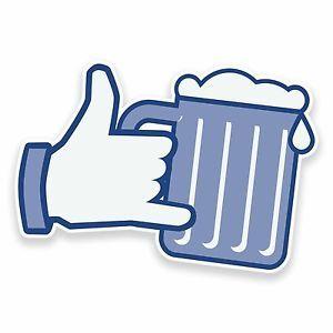 Funny Facebook Logo - 2 x 10cm Beer Hand Funny Joke Vinyl Sticker Laptop Car Gift Facebook ...
