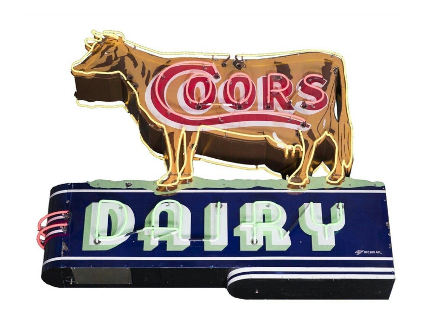 Old Coors Logo - RARE Original Coors Dairy Die Cut Porcelain / Neon Sign. Neon SIGNS