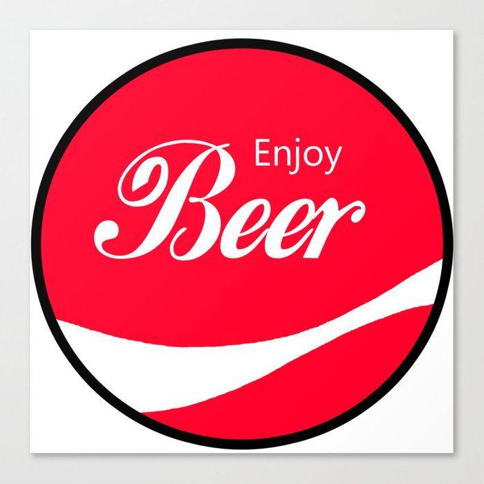 Funny Beer Logo - Enjoy Beer - Funny Vintage Cola Advertisement Parody Spoof - Red ...