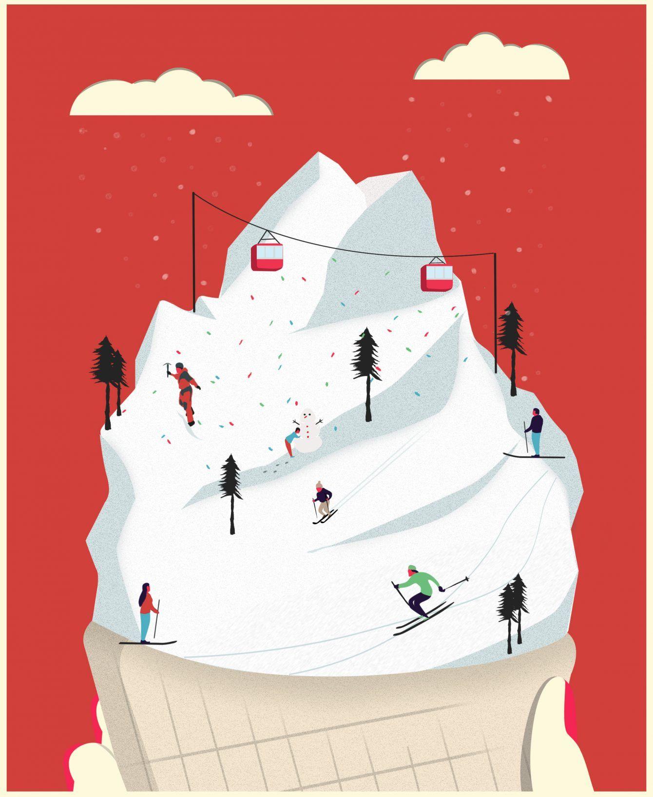 Snow Cream Mountain Logo - Ilustrator Roberto Cigna / Ice Cream Mountain - Anna Goodson ...