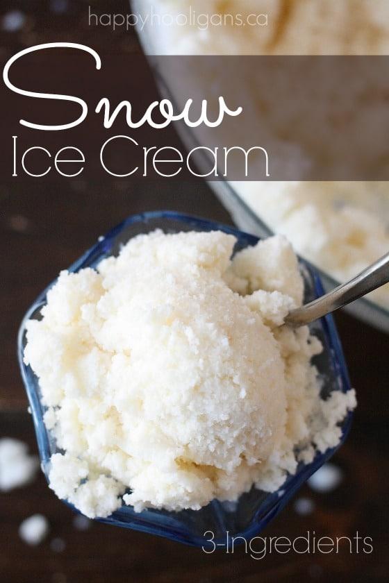 Snow Cream Mountain Logo - 3-Ingredient SNOW Ice Cream Made with Real Snow - Happy Hooligans