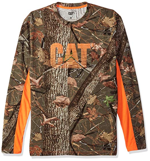 Camo Caterpillar Logo - Caterpillar Men's Logo Camo Long Sleeve T-Shirt | Amazon.com