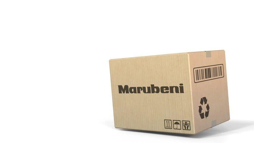 Marubeni Logo - Dropping Box with Marubeni Logo. Stock Footage Video 100