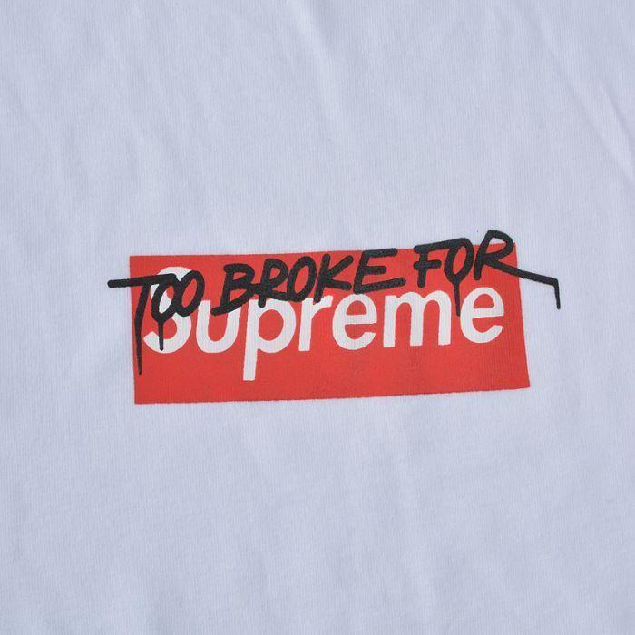 Black White with Red Letters Logo - Hot Special Superwe White Tee with Black Letters Too Broke for