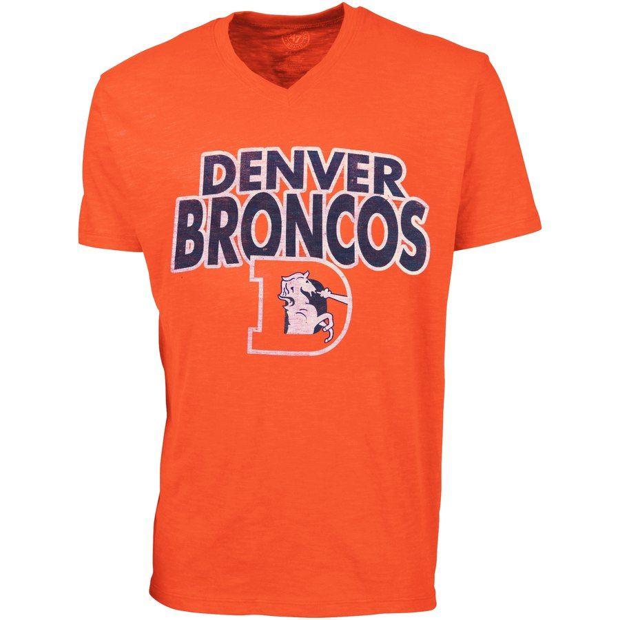 Stacked V Logo - Denver Broncos '47 Brand Stacked Logo V Neck T Shirt