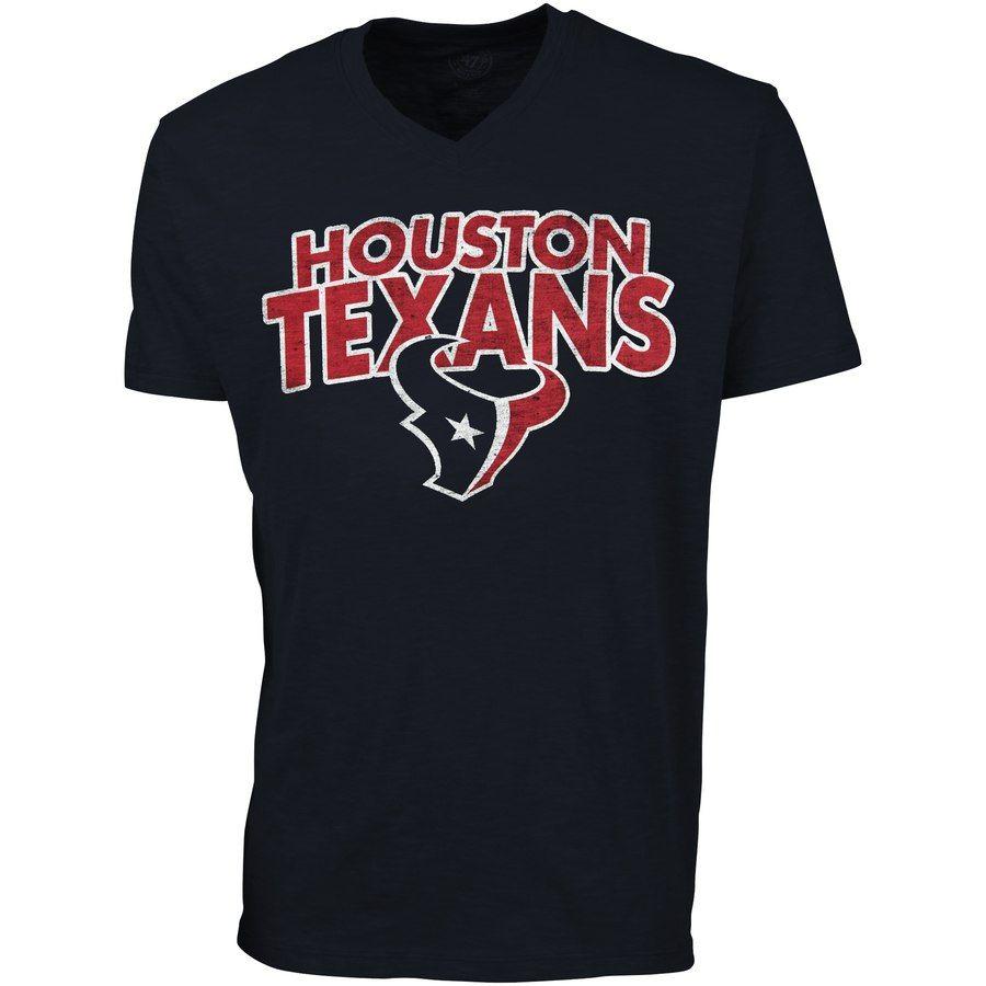 Stacked V Logo - Houston Texans '47 Brand Stacked Logo V Neck T Shirt