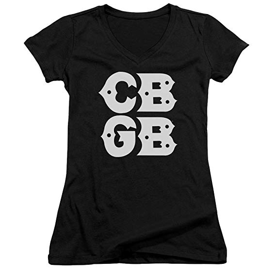 Stacked V Logo - Cbgb Stacked Logo V Neck T Shirt: Amazon.co.uk: Clothing