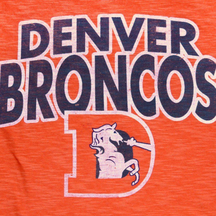 Stacked V Logo - Men's Denver Broncos '47 Brand Orange Stacked Logo V-Neck T-Shirt