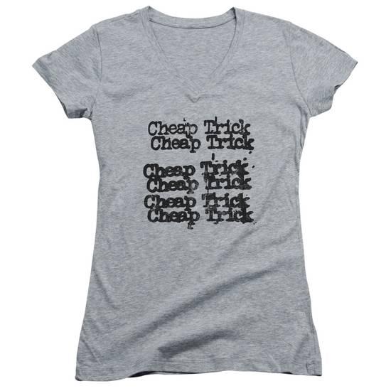 Stacked V Logo - Juniors: Cheap Trick- Stacked Logo V-Neck Womens V-Necks at ...