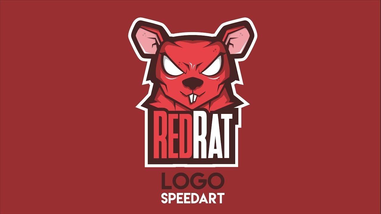 Red Team Logo - Corel Draw Rat Mascot E Sport / Team Logo Speedart