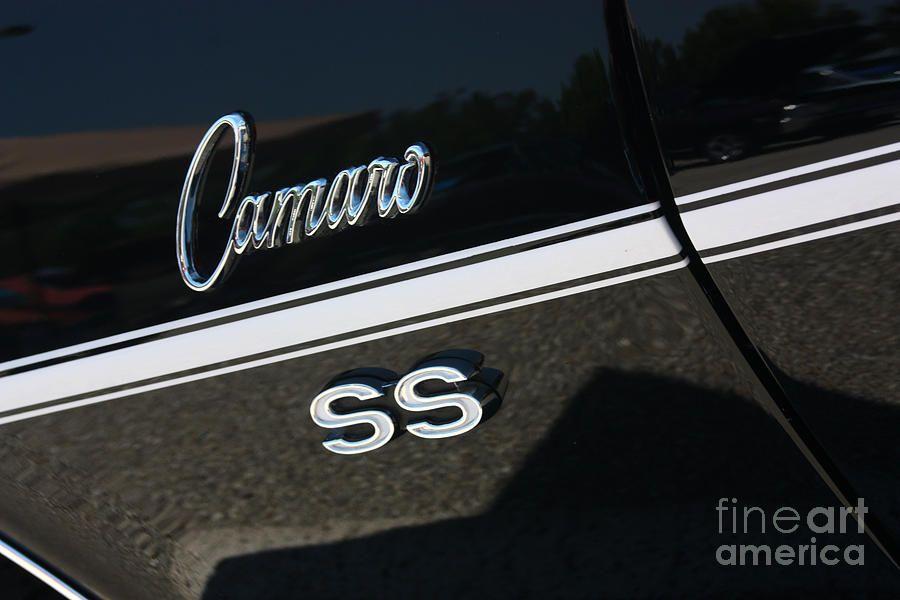 Camaro SS Logo - 67 Black Camaro Ss Logo-8024 Photograph by Gary Gingrich Galleries