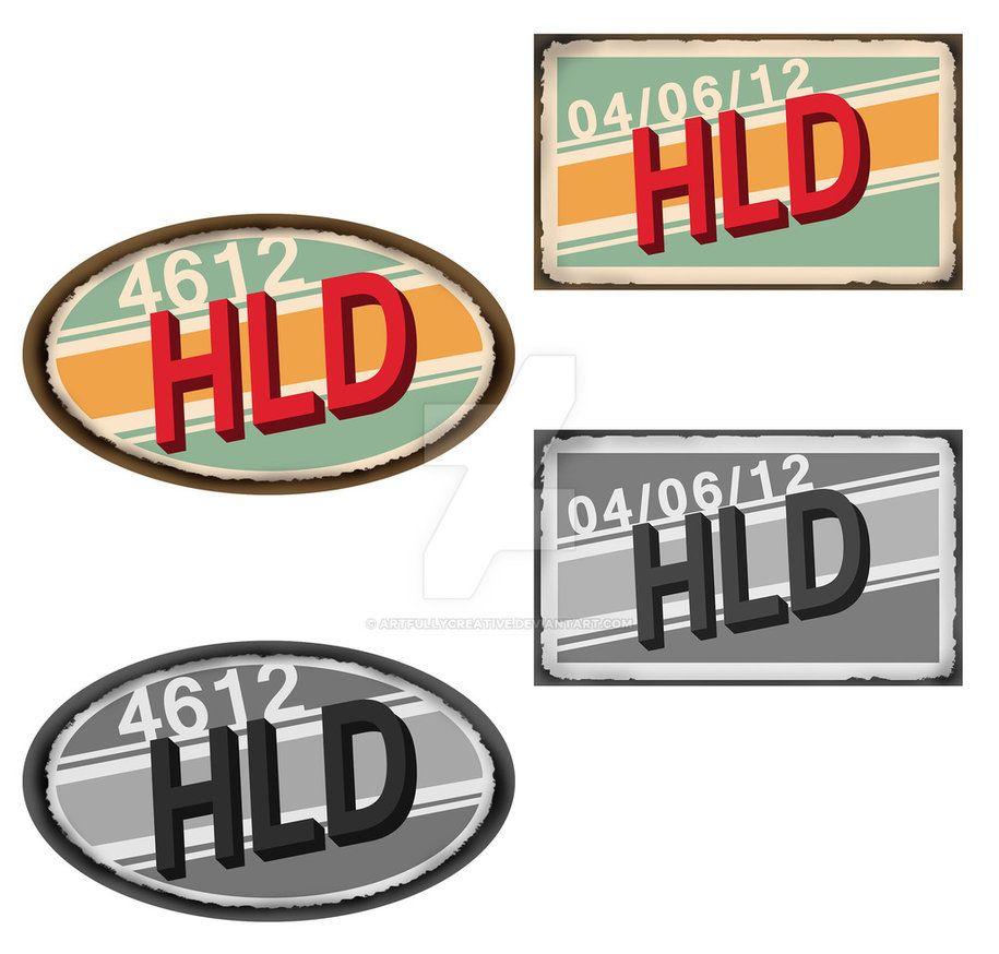 HLD Initials Logo - Birth Date and Initials Vintage Sign Style