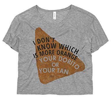 Orange Boxy R Logo - Orange Dorito Tan?: Bella Ladies Flowy Boxy Cropped Tee at Amazon ...