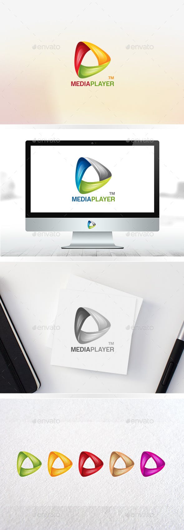 Triangle Movie Logo - Media Play / Triangle Logo / Player / Cinema / Movie / 3D Logo ...