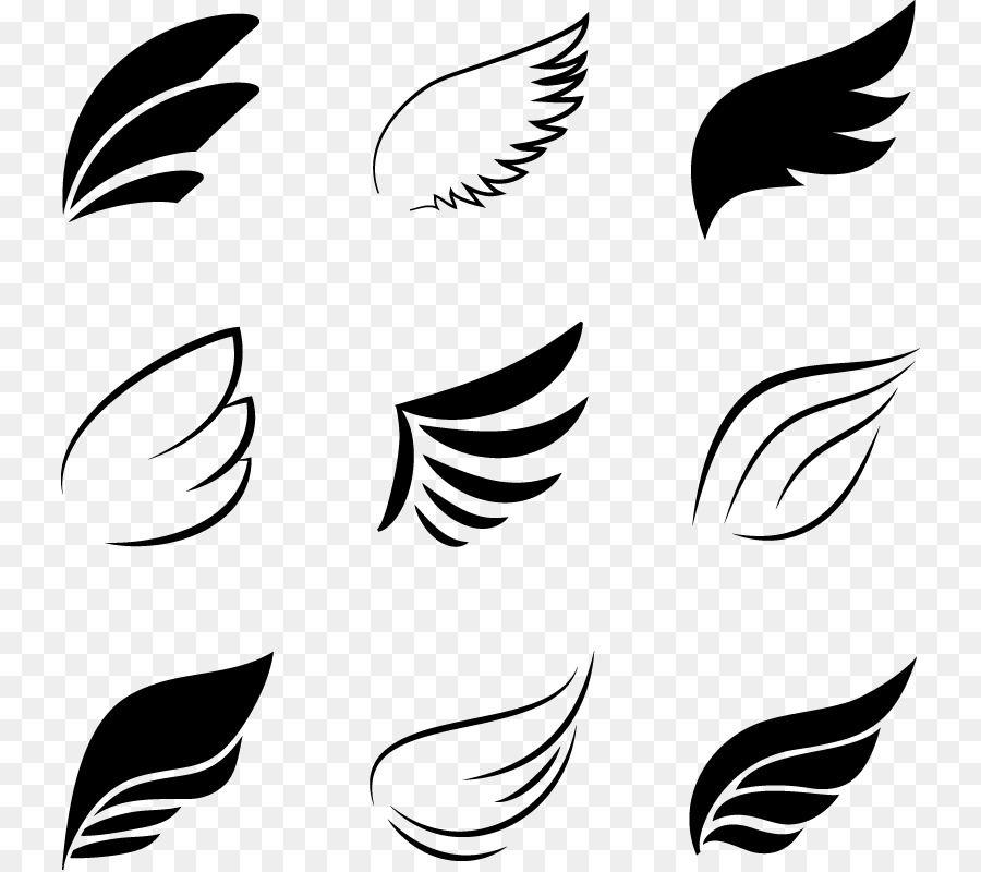 Angel Wings Logo - Bird flight Angel wing - Black Wings logo elements png download ...