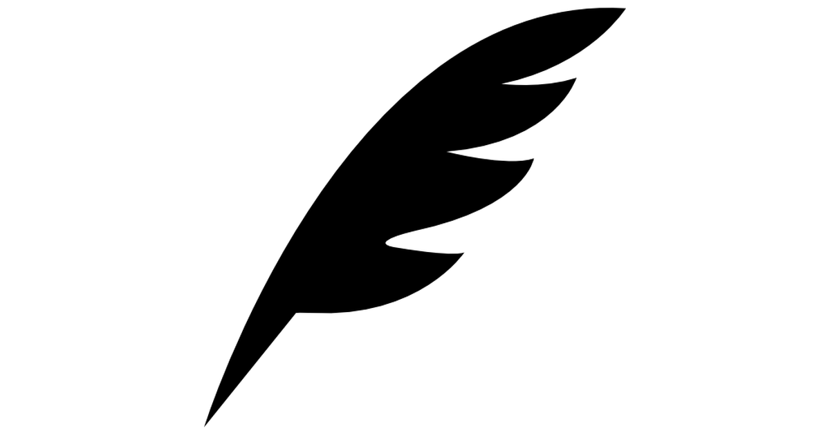 Bird Wing Logo - Pen feather black diagonal shape of a bird wing animals icons