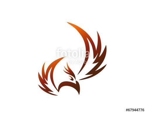 Orange Flying Bird Logo - bird logo,phoenix flying,wings icon symbol