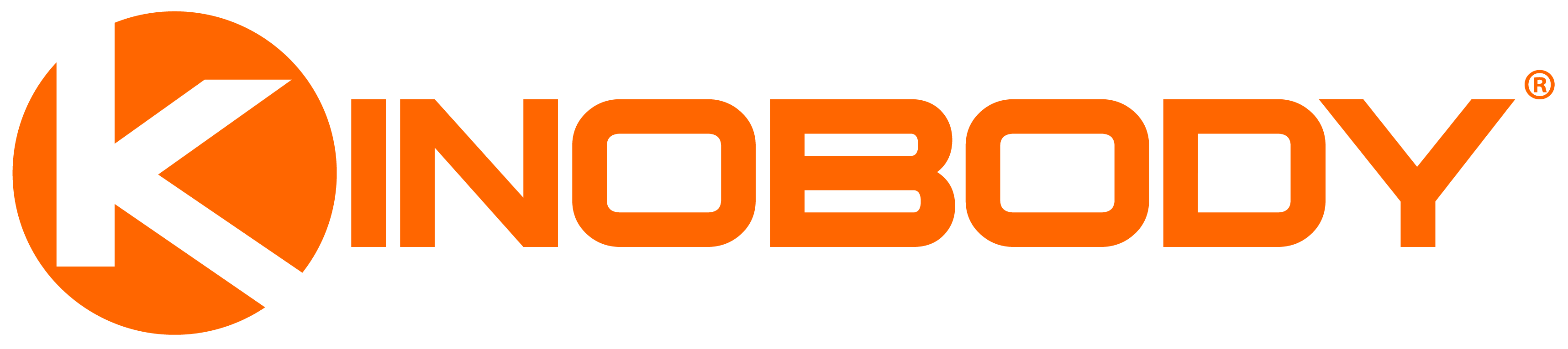 Orange Boxy R Logo - Kinobody Fitness. Kinobody Fitness Systems