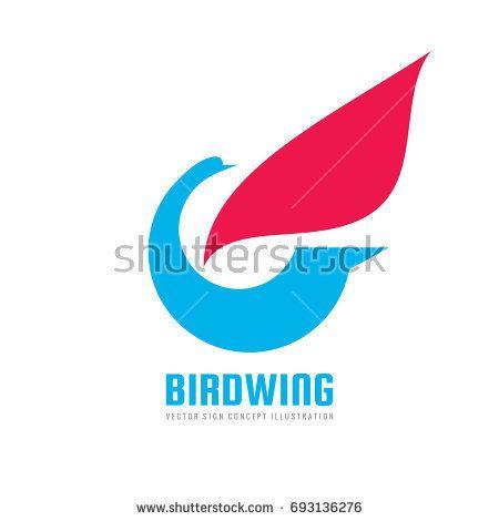 Bird Wing Logo - Abstract bird with wing - vector logo template concept illustration ...