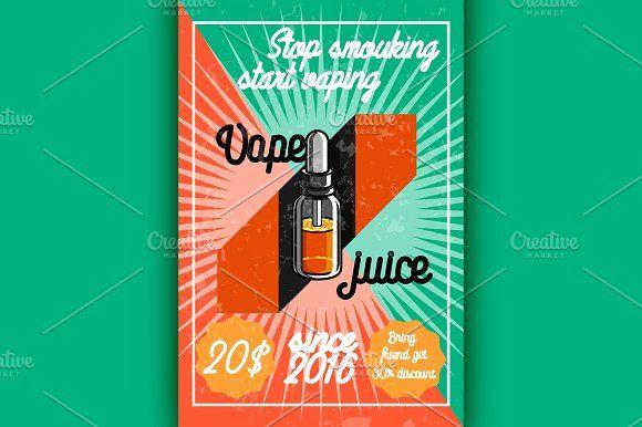 Vintage Vape Logo - Vintage Vape, E Cigarette Poster Illustrations Creative Market