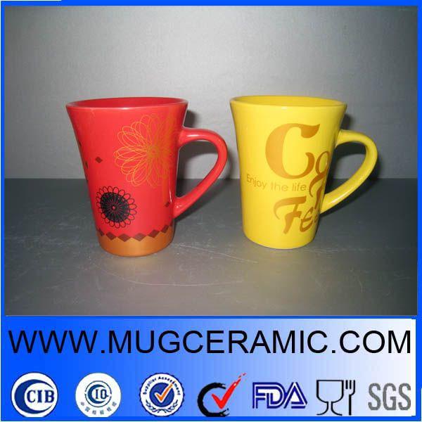 Red and Yellow Coffee Logo - yellow and red glaze color mug with coffee logo-Liling Jialong ...