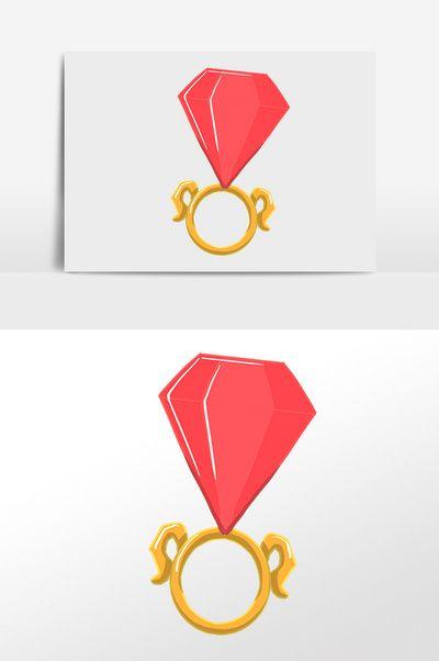 Red Dimond Logo - Hand-painted red diamond ring material Free Download | Pikbest