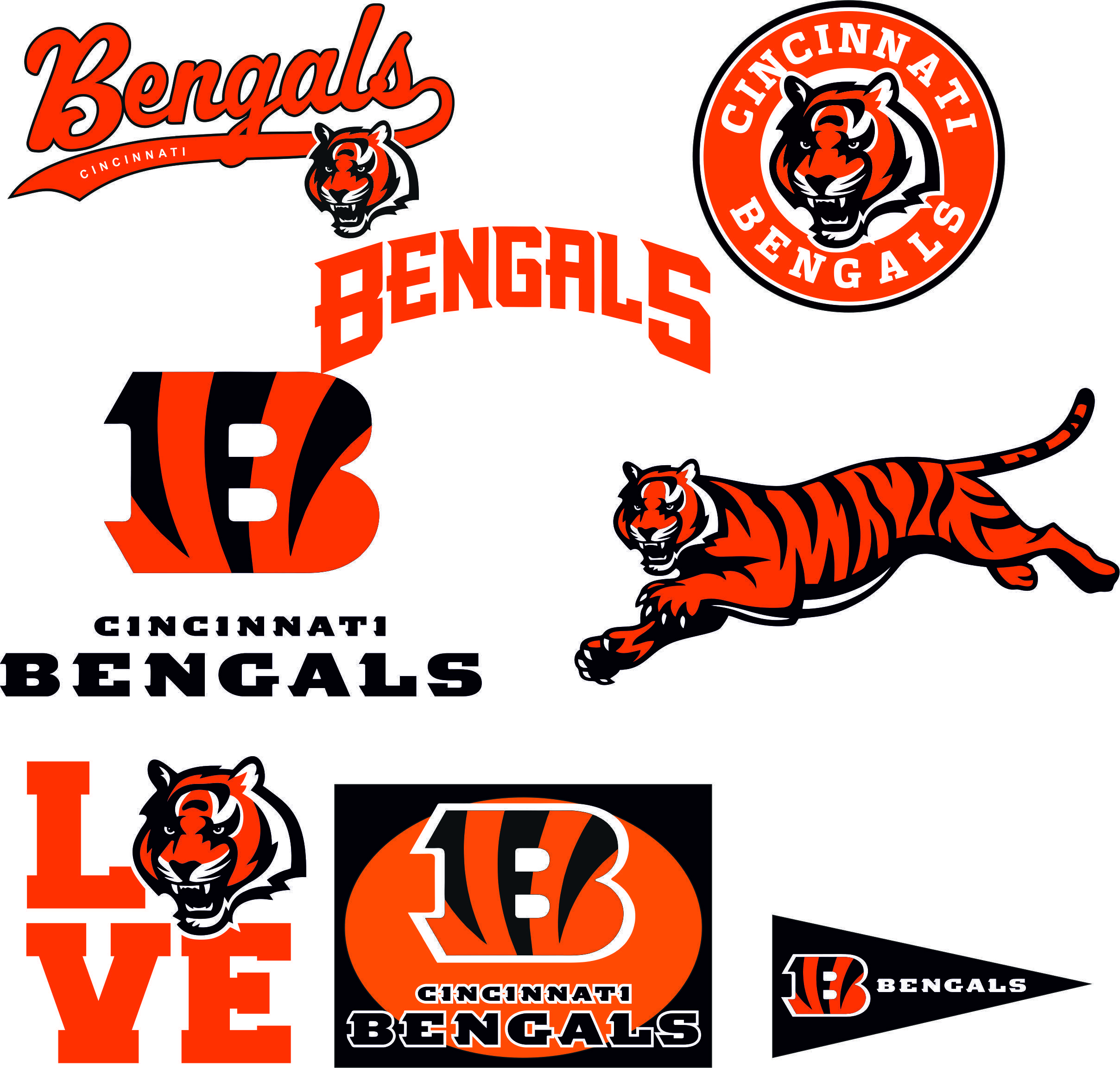 Cinn Logo - Cincinnati Bengals Layered SVG Logo Silhouette Studio Transfer Iron ...