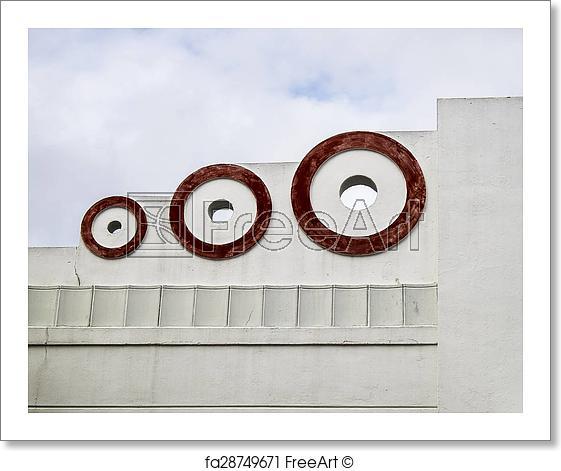 Three Red Circle S Logo - Free art print of Art Deco Circles In Red. An architectural detail ...