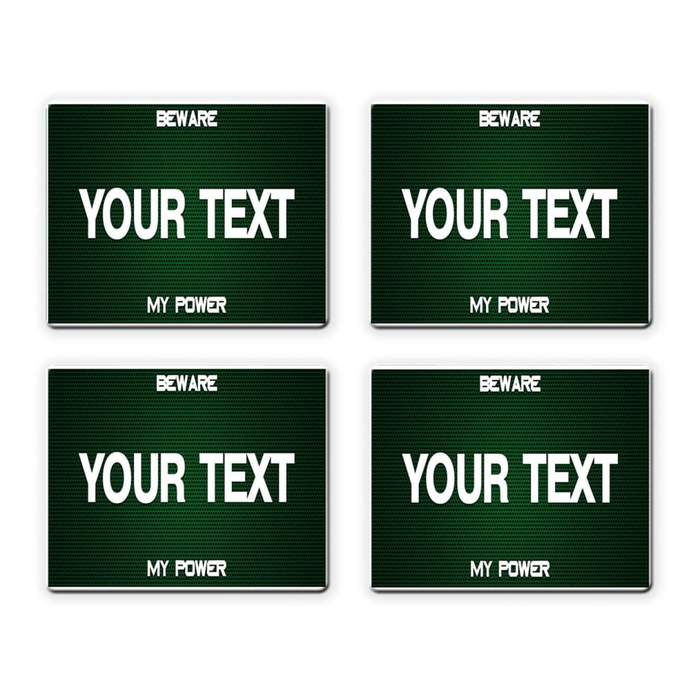 4 Square Logo - Personalize Your Own Superhero Set of 4 Square Beverage Coasters ...