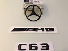 Black a Star Logo - Matte Black Genuine OEM Rear Star Logo Emblem for MERCEDES BENZ C ...