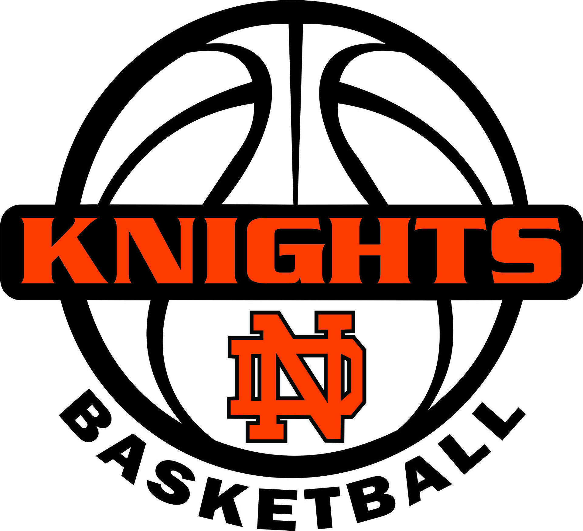 Red and Black Knights Basketball Logo - Boys Basketball - Miscellaneous - North Davidson Middle School