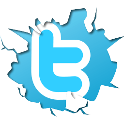 Cracked Twitter Logo - Blue, cracked twitter, twitter icon