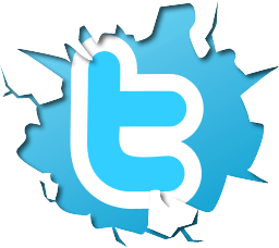 Cracked Twitter Logo - Cracked Twitter Logo (PSD)