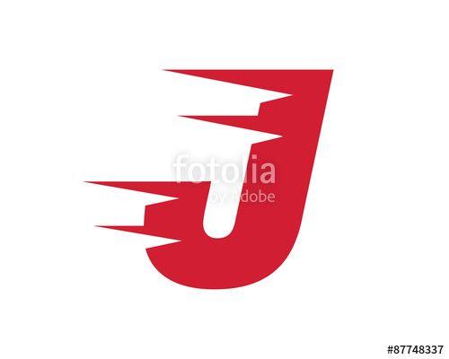 Red J Logo - moving logo letter j