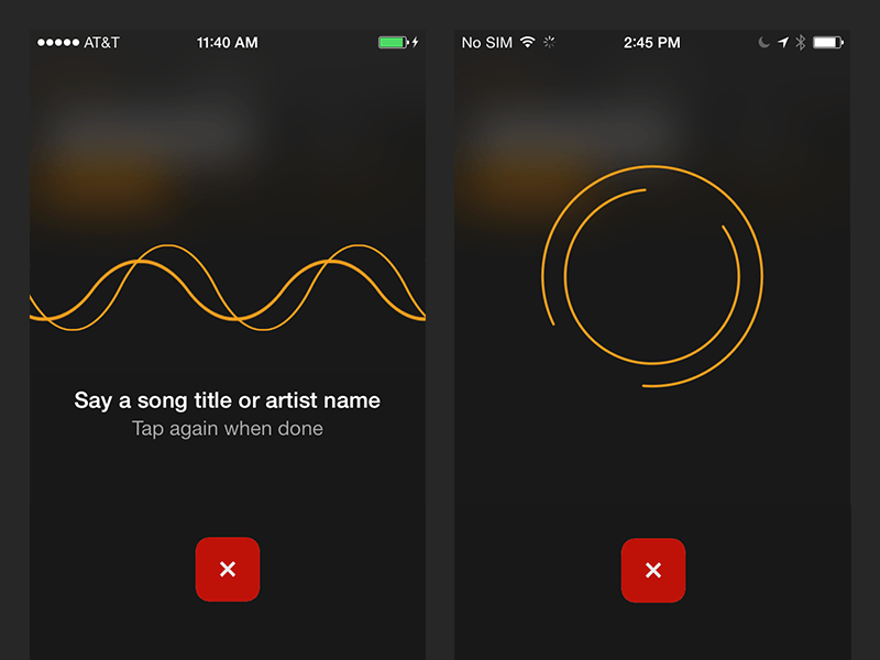 Google Voice Search App Logo - SoundHound iOS Voice Search. animation. The voice, iOS, UI Design