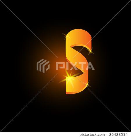 Golden Arabic Logo - Golden arabic style letter s. Shiny latinalphabet - Stock ...