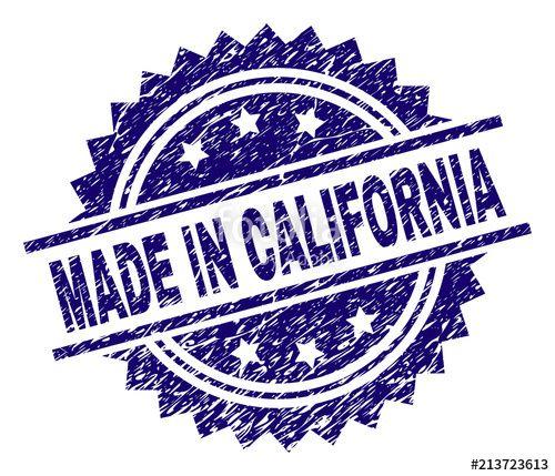 California Title Logo - MADE IN CALIFORNIA stamp seal watermark with distress style. Blue ...