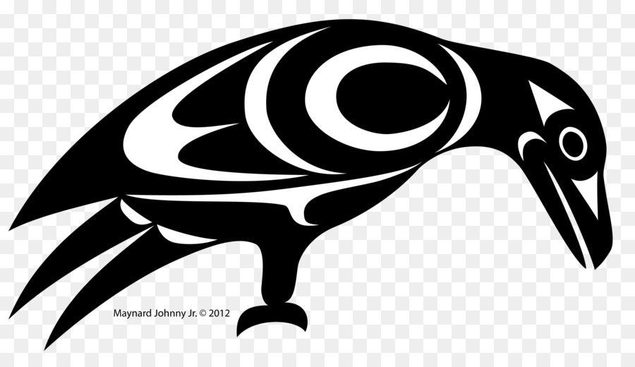White Crow Logo - Black and white Crow Coast Salish art Clip art png download