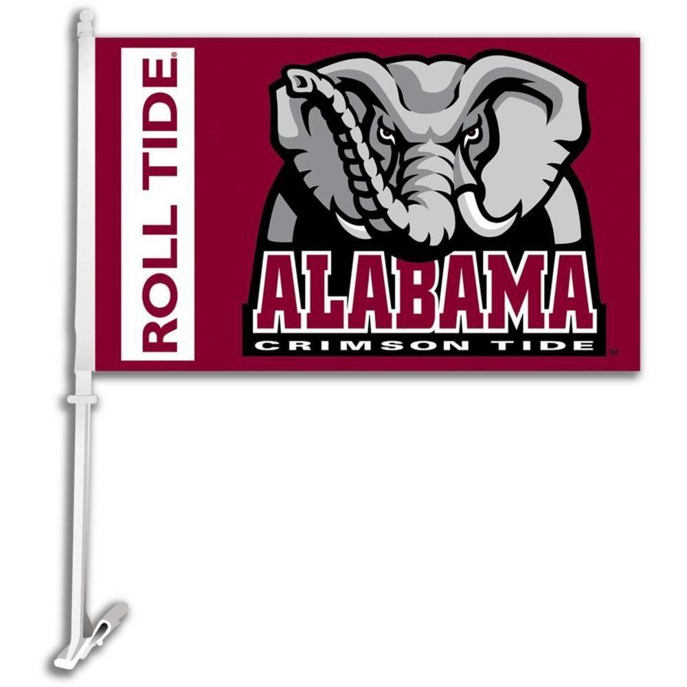 Crimson Elephant Logo - Amazon.com : NCAA Alabama Crimson Tide Car Flag Elephant Logo with ...