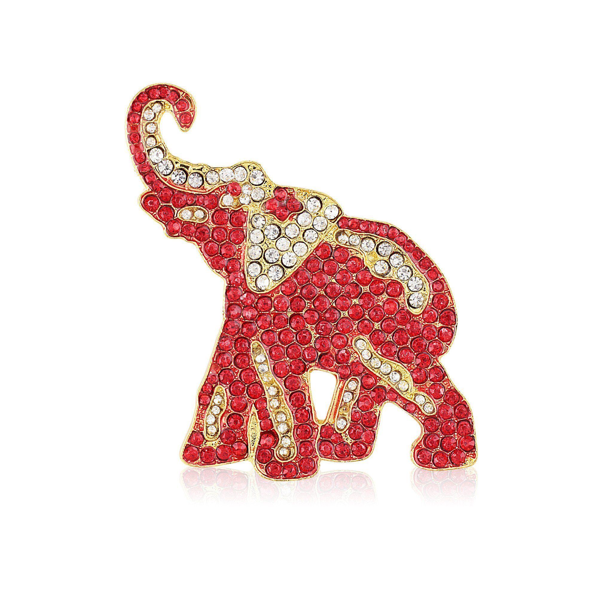 Crimson Elephant Logo - Delta Sigma Theta Inspired Crimson and Crystal Elephant Brooch
