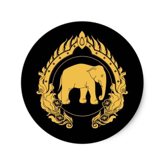 Thai Elephant Logo - Thai Elephant Classic Round Sticker | Zazzle.com