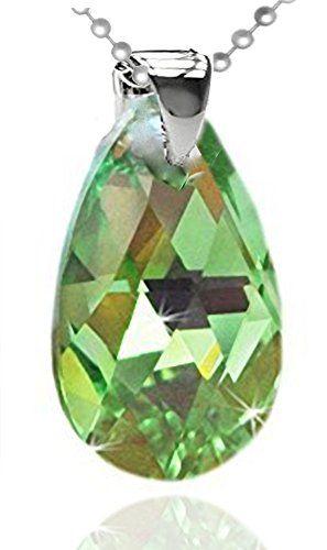 Green Teardrop Logo - Royal Crystals Sterling Silver Made with Swarovski Crystals Light