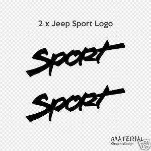 Jeep Wrangler 4x4 Logo - 2x Jeep Sport logo Sticker Decal MOAB SAHARA RUBICON X