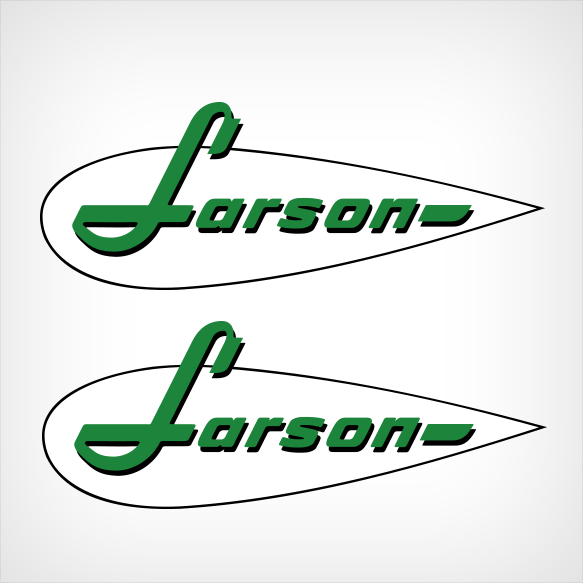Green Teardrop Logo - Larson 1960's teardrop logo decal set vintage stickers hull classic