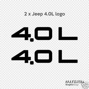 Jeep Wrangler 4x4 Logo - 2x Jeep 4.0L logo Sticker Decal - 4L WRANGLER MOAB SAHARA RUBICON ...