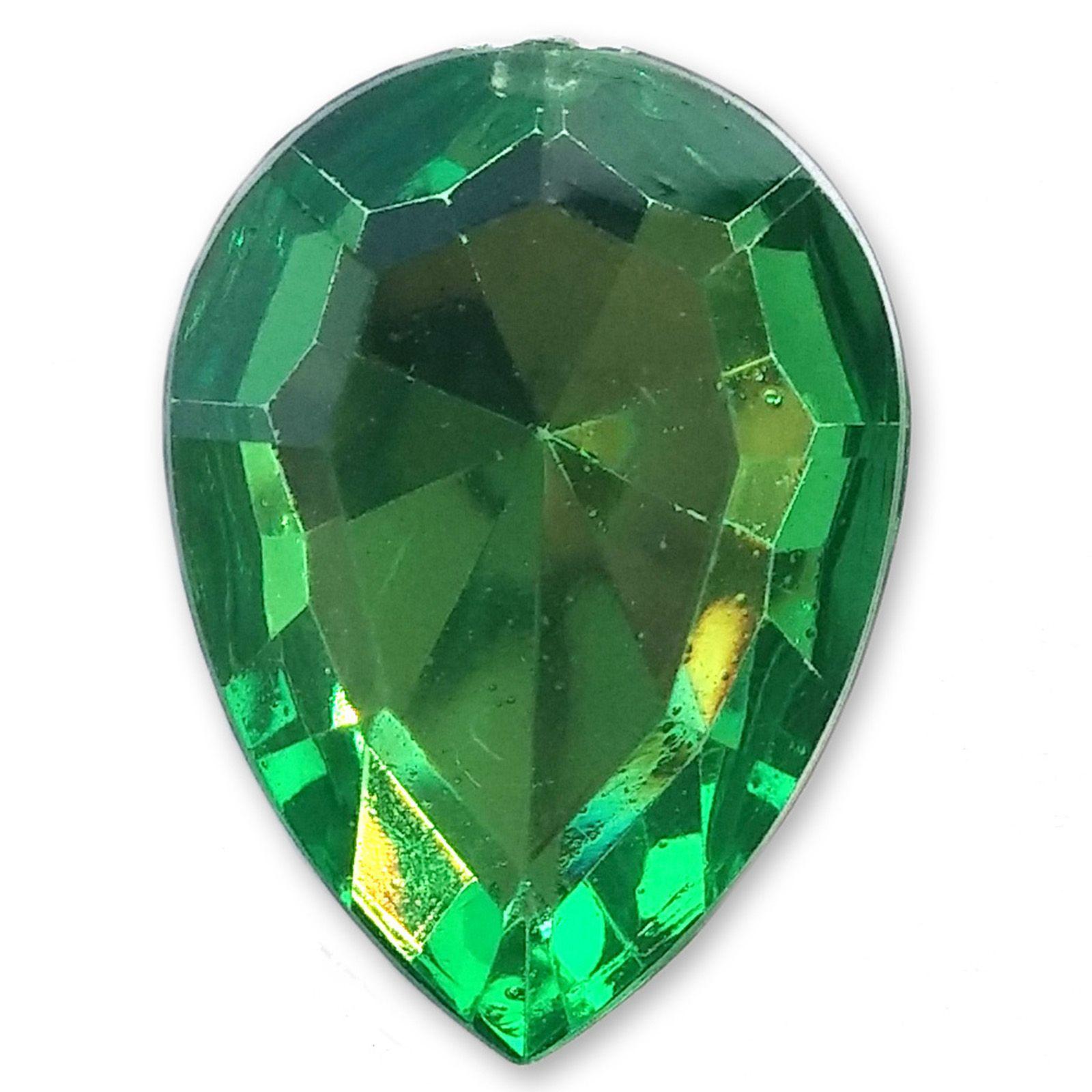 Green Teardrop Logo - 13mm x 18mm Emerald Green Teardrop Shape Acrylic Embellishment Gems
