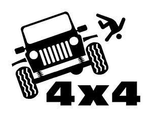 Jeep Wrangler 4x4 Logo - Bail Vinyl Decal 4wd 4x4 Funny Roll Over Sticker fits Jeep cj yj tj ...