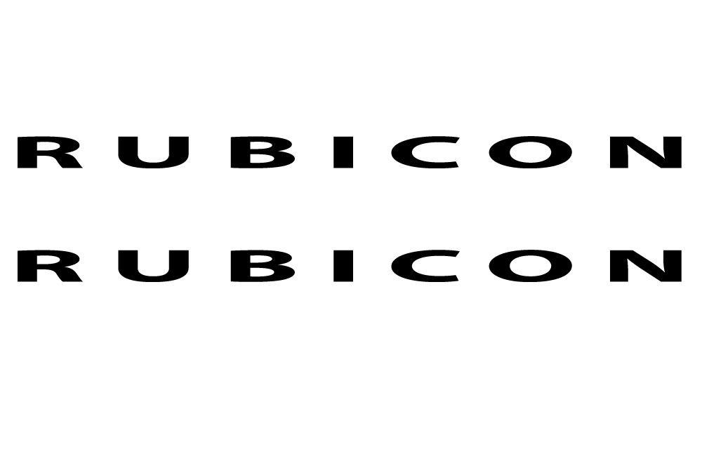 Jeep Wrangler 4x4 Logo - RUBICON Letters Jeep Die Cut Matte Black Vinyl