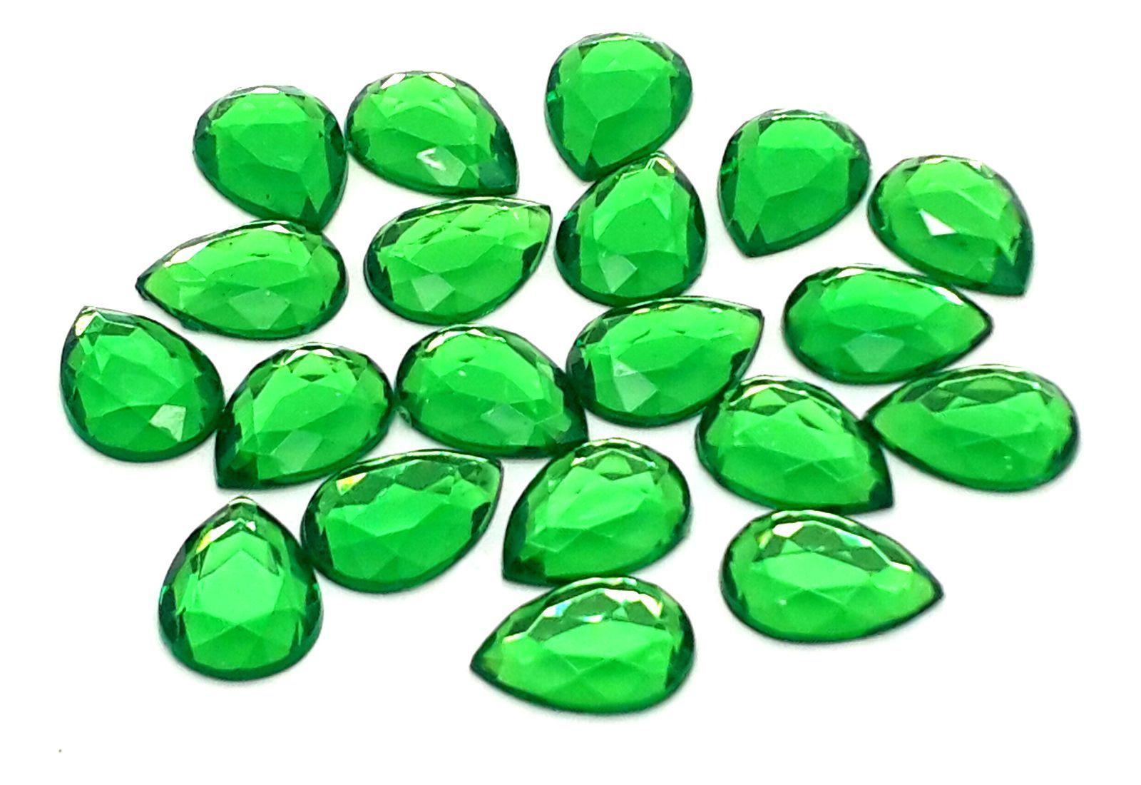 Green Teardrop Logo - Emerald Green Teardrop EIMASS Acrylic Teardrop Flat Back Rhinestones